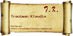 Trautman Klaudia névjegykártya