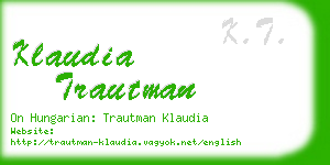 klaudia trautman business card